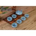 Wholesale premium ceramic teapot environmental protection pottery tea set ice cracked teaset 1 teapot 6pcs tea cup